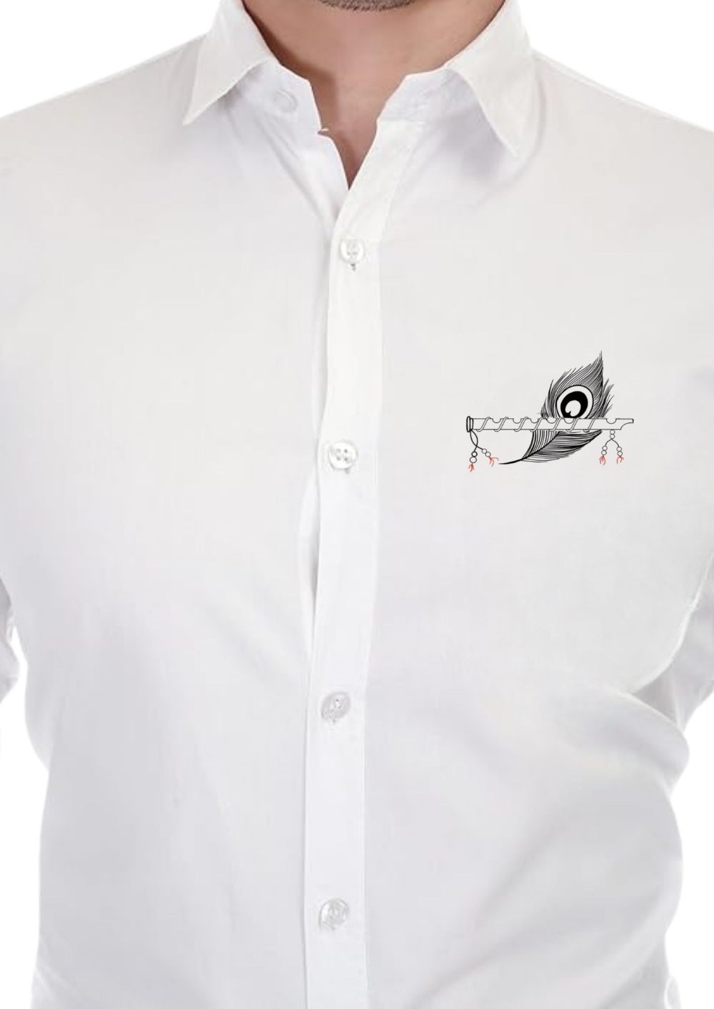 Men Bashori Moorpan Printed White Shirt