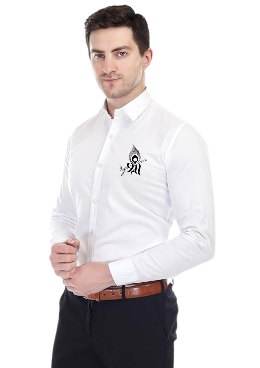 Men Shree Printed White Shirt - Image 2