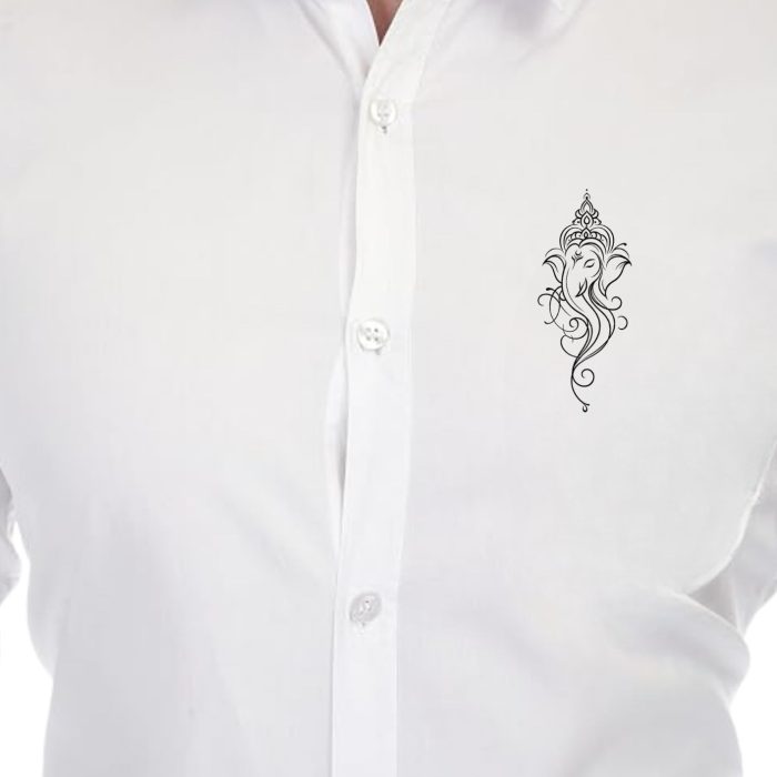 Men Ganesh Printed White Shirt